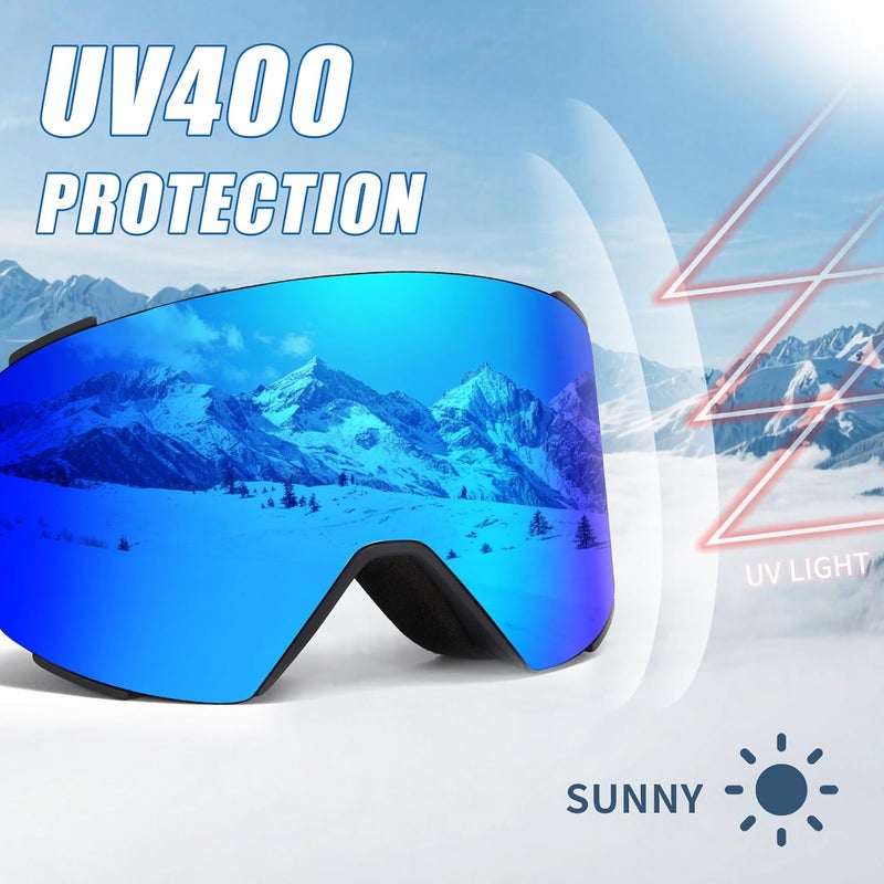 MXJ Gear Ski Goggles OTG for Women Men Adult Youth,YH693C Magnetic Snowboard Goggles,Winter Snow Goggles for Skiing Skating - Image 5